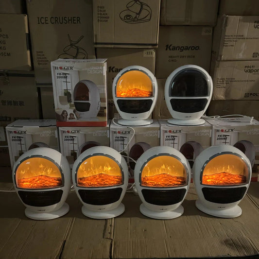 3D Simulation Flame Electric Fan Heater - Haeger FH-08 2000BT